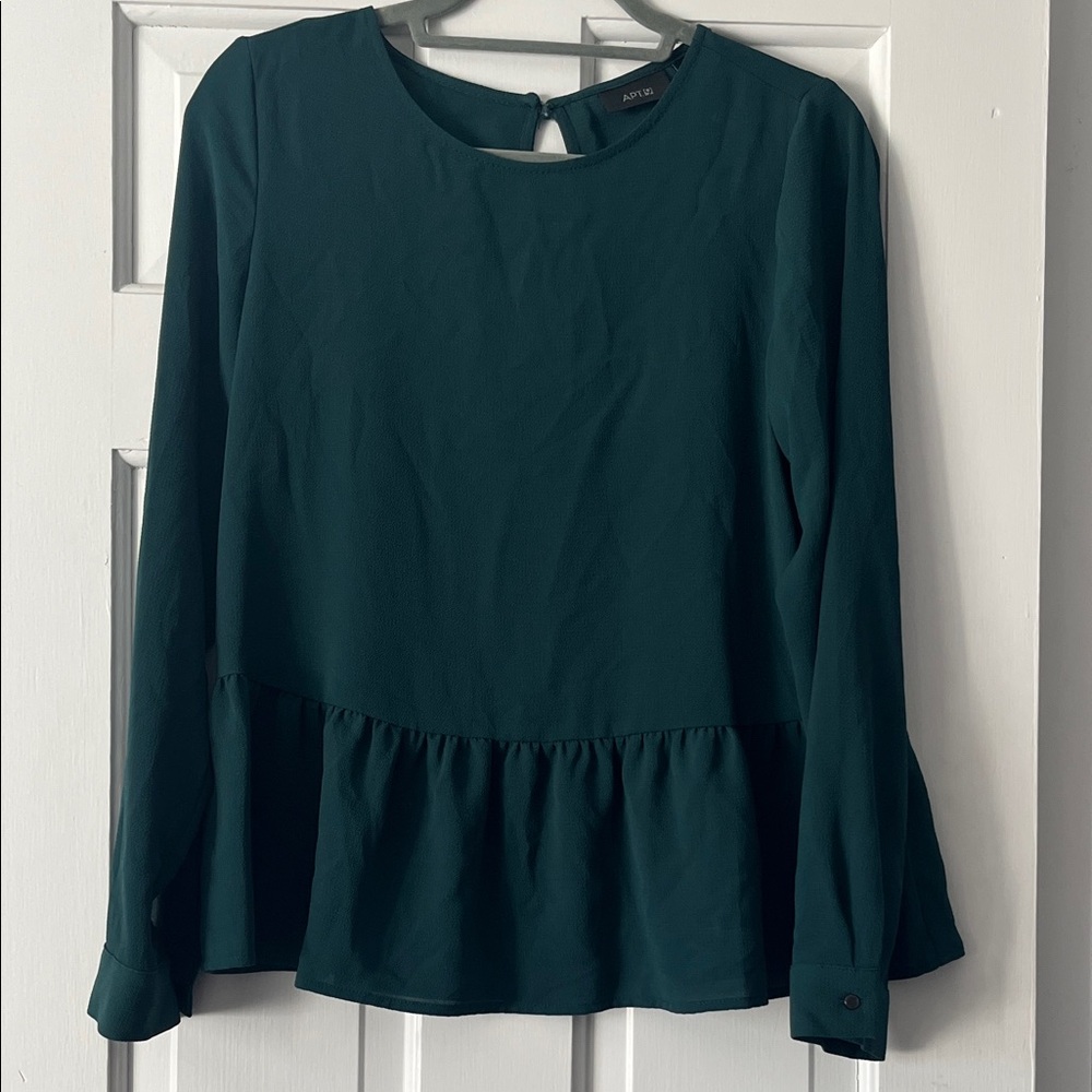 Apt. 9 Women's Dark Green Long Sleeve Blouse